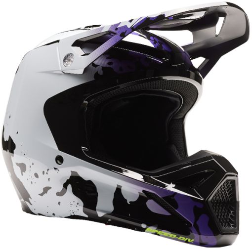 SPRING 23 Fox Motocross Youth V1 Morphic Helmet Black/White
