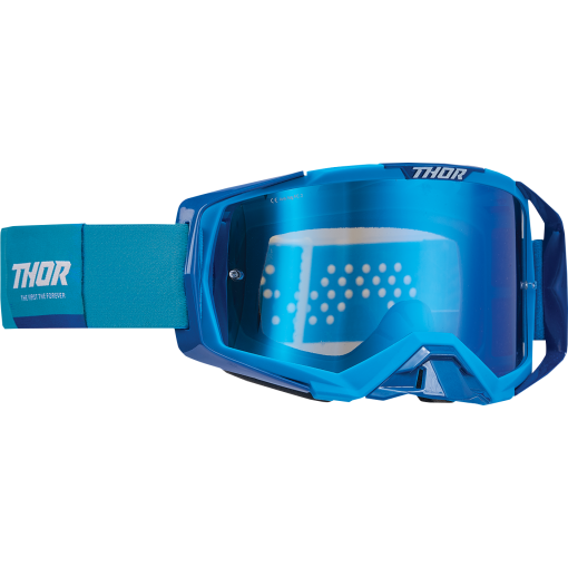 Thor Activate Motocross Goggles Blue White with Mirror Blue Lens