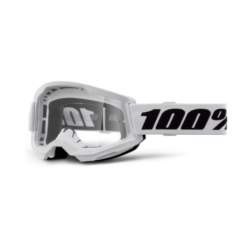 100% Strata Gen 2 Motocross Goggles White Clear Lens
