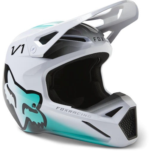 2023 Fox V1 TOXSYK Motocross Helmet DOT ECE (White)