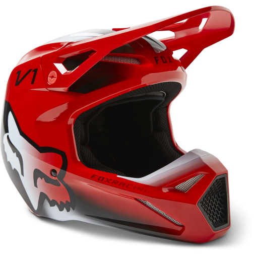2023 Fox V1 TOXSYK Motocross Helmet DOT ECE (Flo Red)