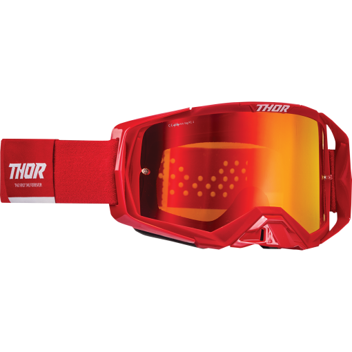 Thor Activate Motocross Goggles Red White with Mirror Iridium Lens