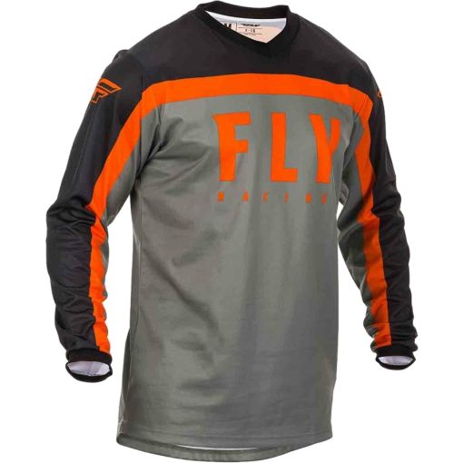 2020 Fly Racing F16 Youth Motocross Jersey Grey Black Orange 