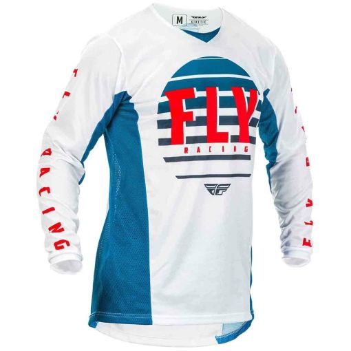 Fly Racing Kinetic K220 Motocross Jersey Blue White Red