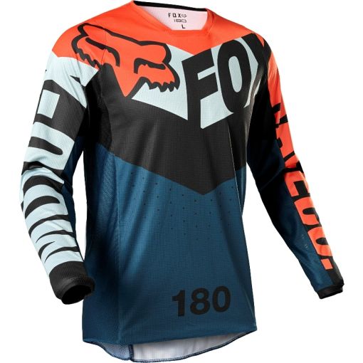2022 Fox 180 TRICE Motocross Jersey (Grey/Orange)