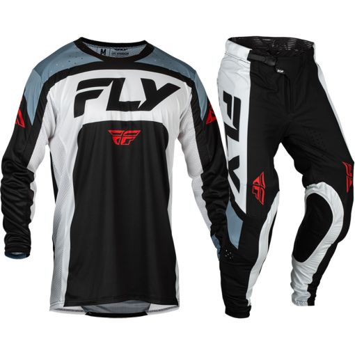 2024 Fly Racing Lite Motocross Gear Black  White Denim Grey 