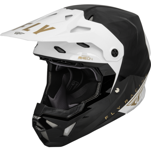 2024 Fly Racing Formula CP SLANT Motocross Helmet Black White Gold