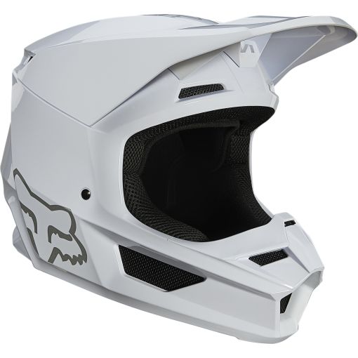 2022 *Fox V1 PLAIC Motocross Helmet ECE (White)