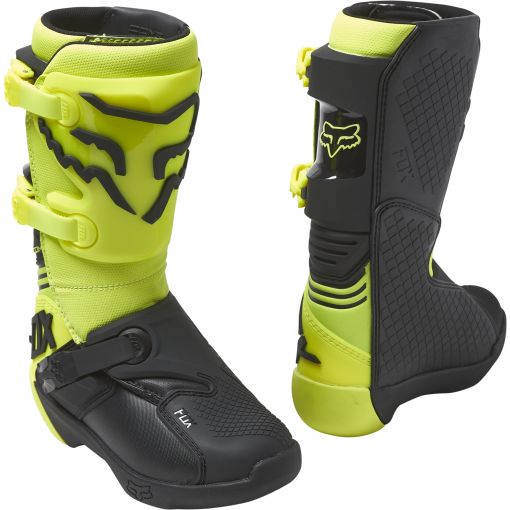 2023 Fox Youth Comp Motocross Boots - Buckle (Flo Yellow)