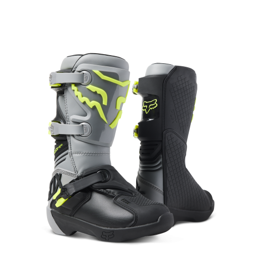 2023 Fox Youth Comp Motocross Boots - Buckle (Steel Gray)