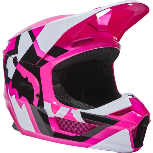 2022 Fox V1 LUX Motocross Helmet ECE (Pink)