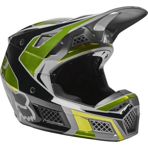 *2022 Fox V3 RS MIRER Motocross Helmet ECE (Flo Yellow)