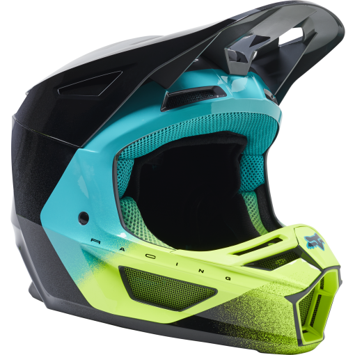 *Spring 2022 Fox V2 RKANE Motocross Helmet ECE (Grey/Yellow)