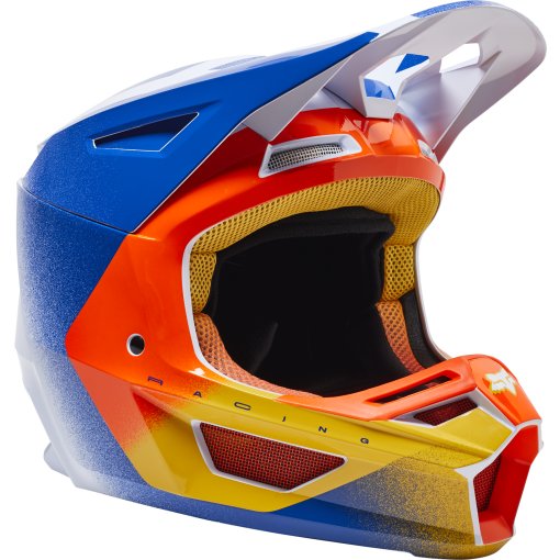 SPRING 2022 Fox V2 RKANE Motocross Helmet ECE (Orange/Blue)