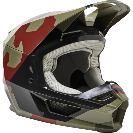 SPRING 2022 Fox V1 BNKR Motocross Helmet ECE (Green Camo)