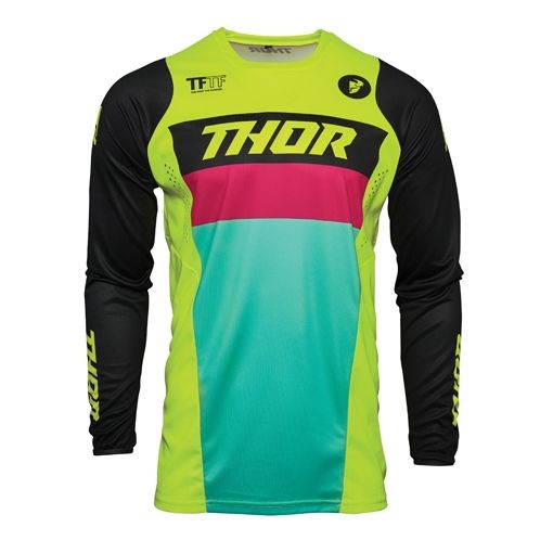 Thor Pulse RACER Kids Youth Motocross Jersey ACID BLACK LARGE ONLY