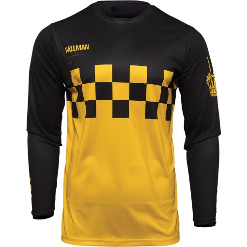 2023 Thor Hallman Motocross Jersey Differ Cheq Yellow/Black