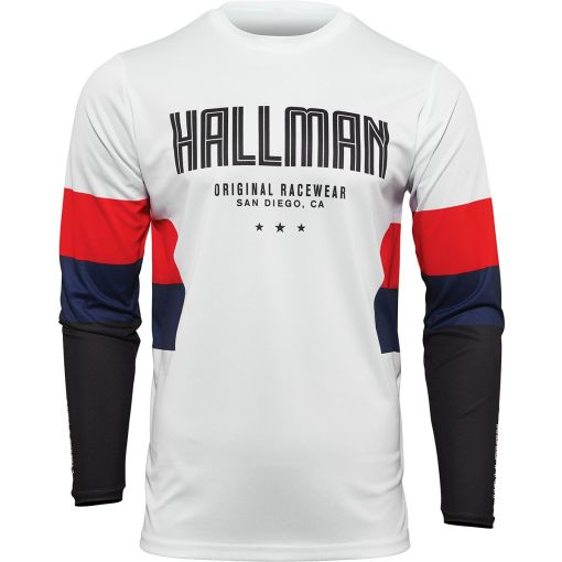 2023 Thor Hallman Motocross Jersey Differ Draft White/Red/Navy