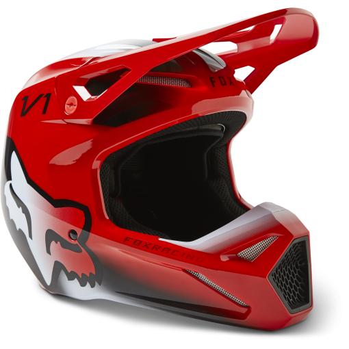 2023 Fox Youth V1 TOXSYK Motocross Helmet DOT ECE (Flo Red)