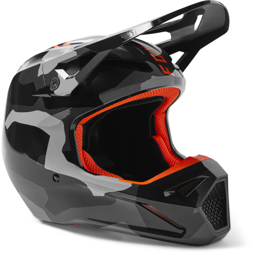2023 // Fox Youth V1 BNKR Motocross Helmet DOT ECE (Grey Camo)