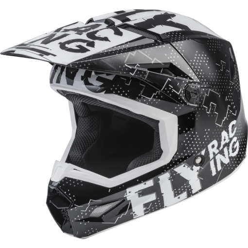 2024 Fly Racing Kids Youth Kinetic SCAN Motocross Helmet BLACK WHITE