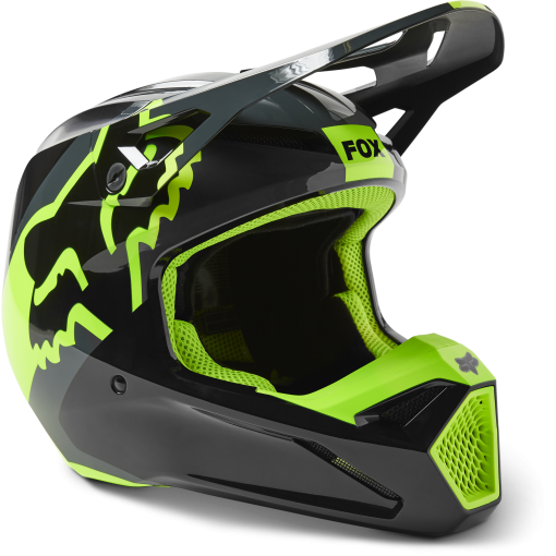 2023 Fox Youth V1 XPOZR Motocross Helmet DOT ECE (Black/Grey)