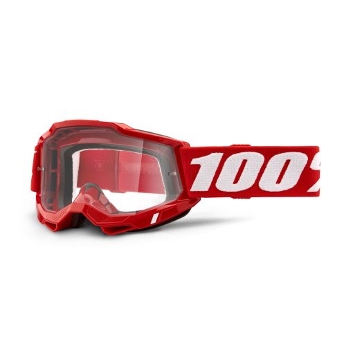 100% Accuri Gen 2 Motocross Goggles Red Clear Lens