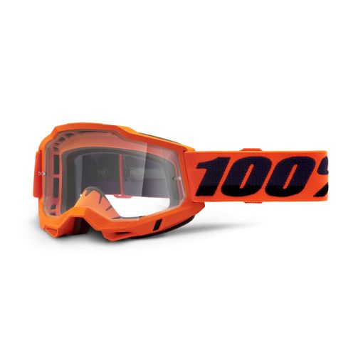 100% Accuri Gen 2 Motocross Goggles Orange Clear Lens