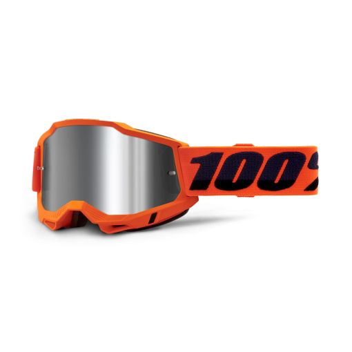 100% Accuri Gen 2 Motocross Goggles Orange Mirror Silver Lens