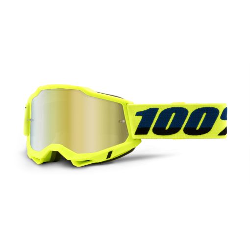 100% Accuri Gen 2 Motocross Goggles Yellow Mirror Gold Lens