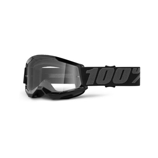 100% Strata Gen 2 Kids Youth Motocross Goggles Black Clear