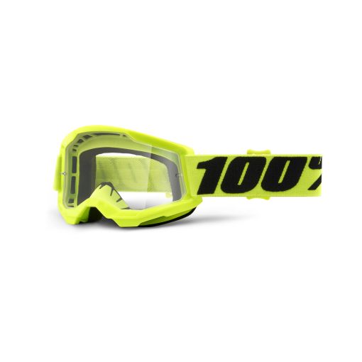 100% Strata Gen 2 Kids Youth Motocross Goggles Yellow Clear