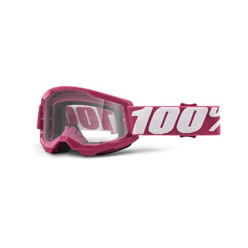 100% Strata Gen 2 Kids Youth Motocross Goggles Fletcher Pink Clear