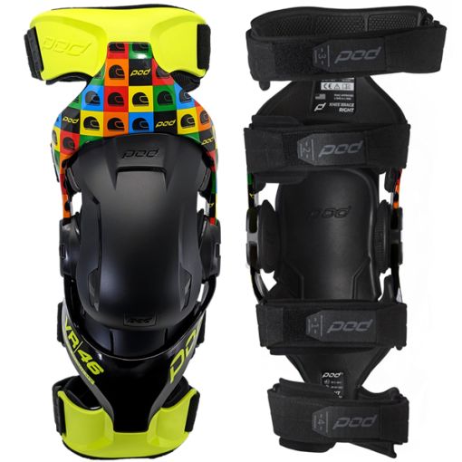 POD K4  2.0 VR46 Motocross Knee Braces Limited Edition