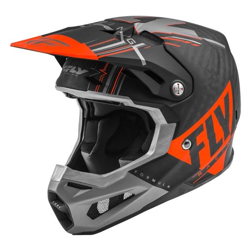 Fly Racing Formula Vector Carbon Motocross Helmet Matte Orange Grey Black