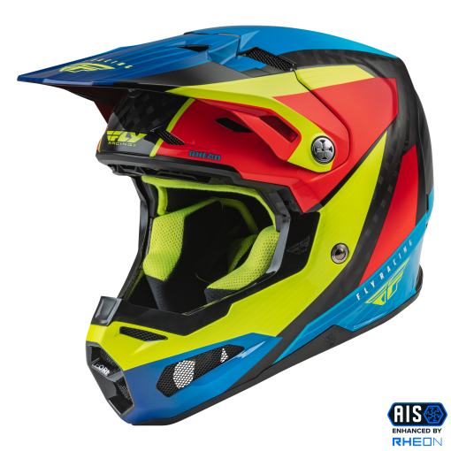 2023 Fly Racing Formula Carbon Prime Motocross Helmet (Hi-Viz/Blue/Red)