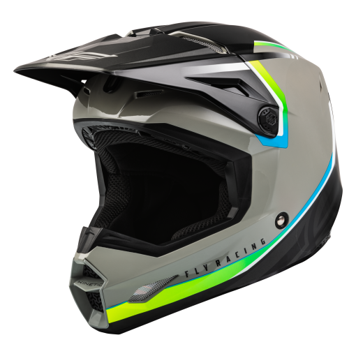 2024 Fly Racing Kinetic Vision Motocross Helmet GREY BLACK