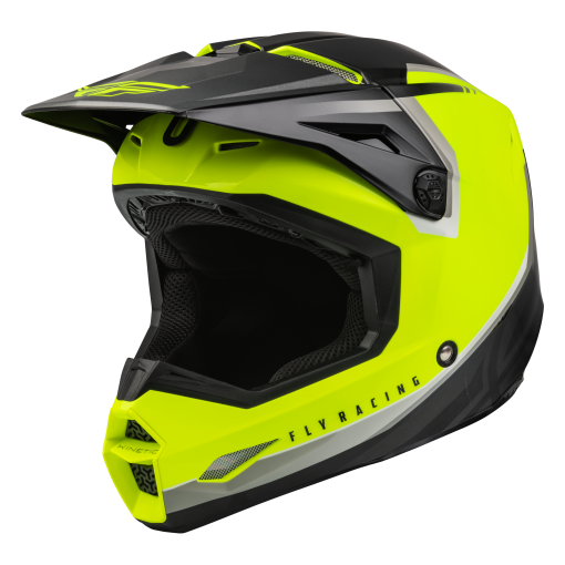 2024 Fly Racing Kinetic Youth Vision Motocross Helmet (Hi-Vis/Black)