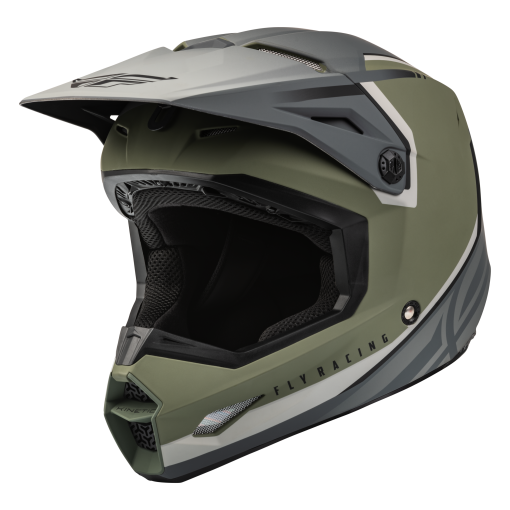 2024 Fly Racing Kinetic Vision Motocross Helmet MATTE OLIVE GREEN GREY