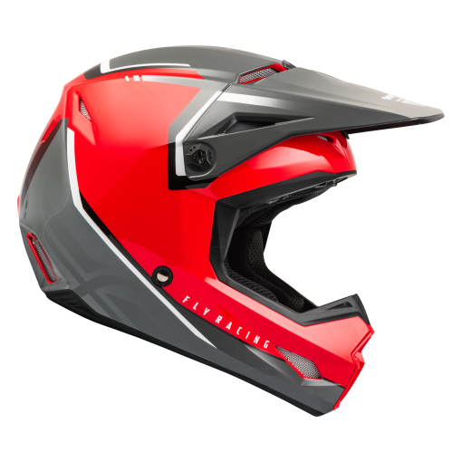 2024 Fly Racing Kinetic Vision Motocross Helmet RED GREY