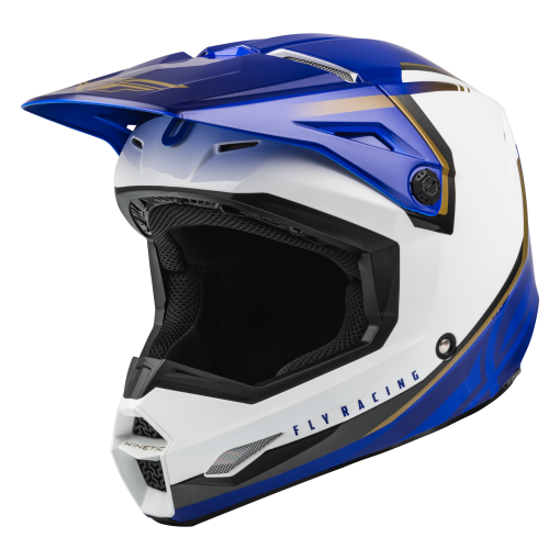 2024 Fly Racing Kinetic Vision Motocross Helmet WHITE BLUE