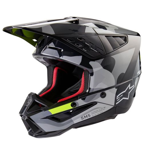 2024 Alpinestars SM5 S-M5 ROVER Motocross Helmet DARK GRAY YELLOW FLUO GLOSSY