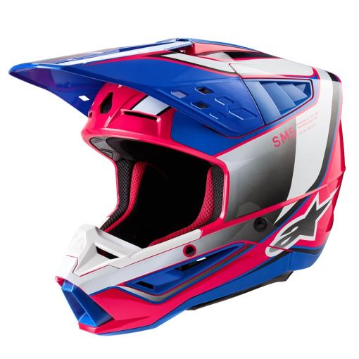 2024 Alpinestars SM5 S-M5 SAIL Motocross Helmet WHITE DIVA PINK ENAMEL BLUE