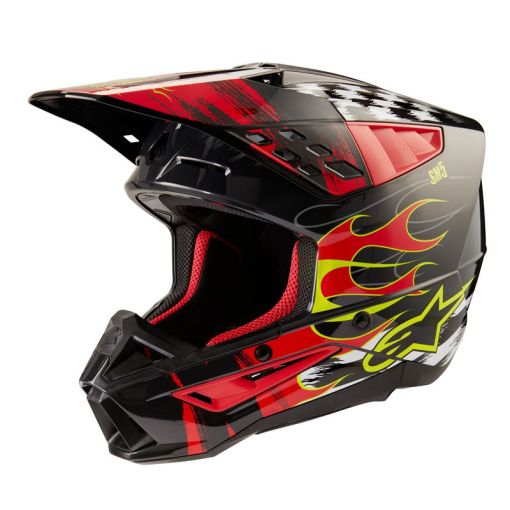 2024 Alpinestars SM5 S-M5 RASH  Motocross Helmet DARK GREY BRIGHT RED GLOSS 