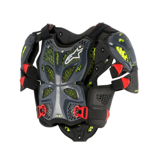 Alpinestars* A10 ACU CE Approved Motocross Chest Protector Armour Anthracite Black Red 