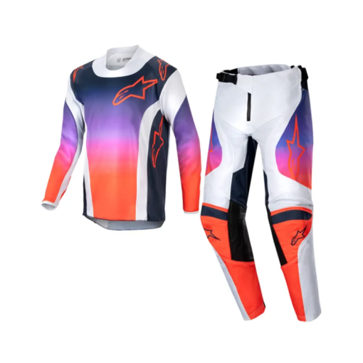 2024\ Alpinestars Racer HOEN Youth Motocross Gear Light Grey Hot Orange Black 