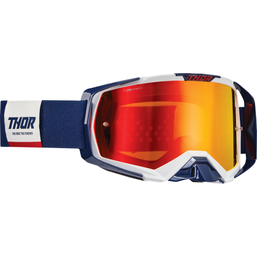Thor Activate Motocross Goggles Navy White with Mirror Iridium Lens