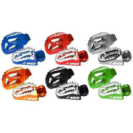 Apico Pro Bite  Anodised Wide Footpegs for Motocross Bikes