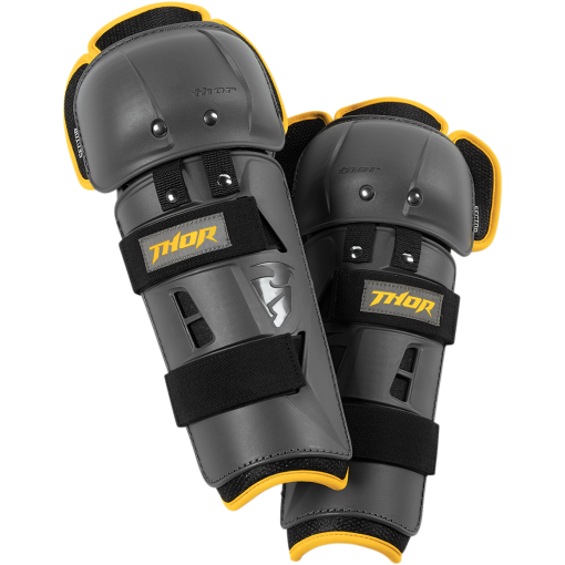 Thor Sector GP Knee Guards Charcoal Yellow Adults