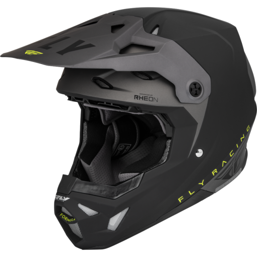 2024 Fly Racing Formula CP SLANT Motocross Helmet BLACK GREY HI VIZ